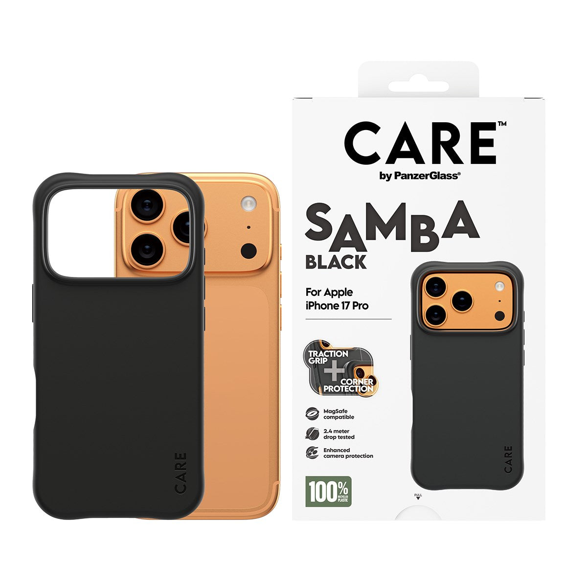 CARE™ by PanzerGlass® Samba Case Black w. MagSafe iPhone 17 Pro